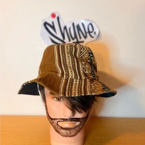 Brown Patterned Bucket Hat vintage
